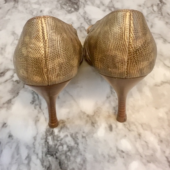 Vintage Kenneth Cole Snake Print Lattice Open Weave Sz 8 - Picture 4 of 7